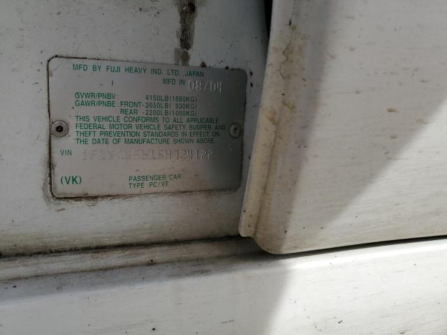 JF1SG65615H724122 - 2005 SUBARU FORESTER 2.5XS Белый фото 12