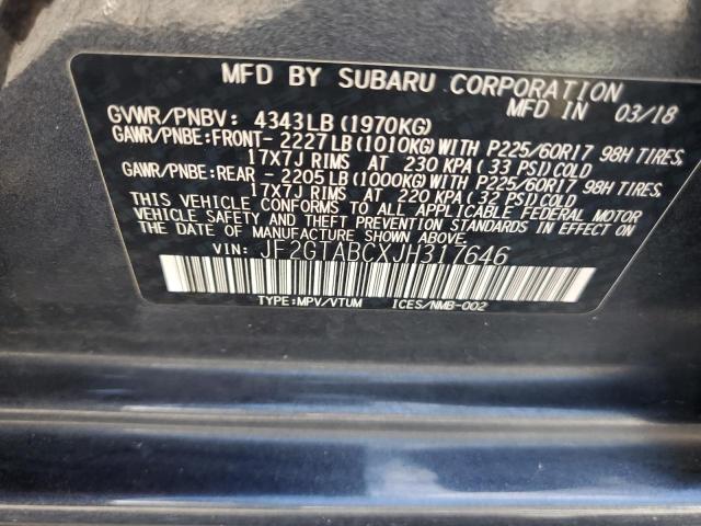 JF2GTABCXJH317646 - 2018 SUBARU CROSSTREK PREMIUM Սև լուսանկար 13