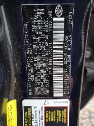 4T1BK1EB8EU110471 - 2014 TOYOTA AVALON BASE 黑色 照片 12