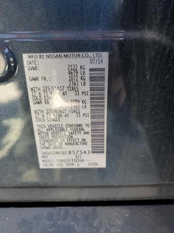 5N1AT2MV5EC857543 - 2014 NISSAN ROGUE S Көк фото 13