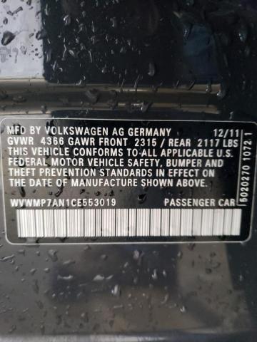 WVWMP7AN1CE553019 - 2012 VOLKSWAGEN CC SPORT Graphit Foto 12
