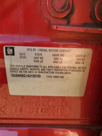 1G6DH8EG1A0108789 - 2010 CADILLAC CTS LUXURY COLLECTION Қызыл фото 12