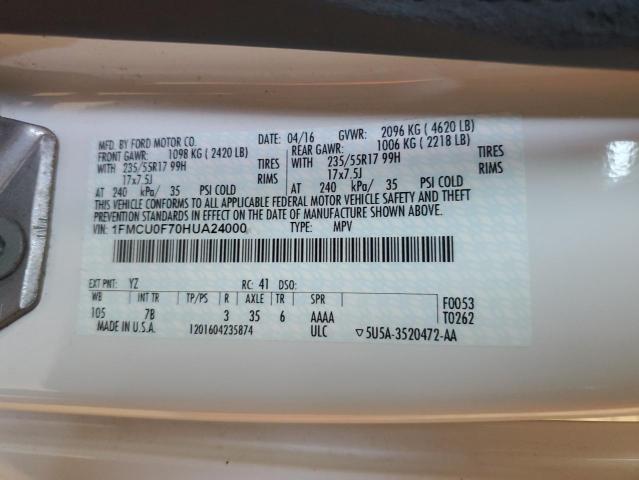 1FMCU0F70HUA24000 - 2017 FORD ESCAPE S 白色 照片 13