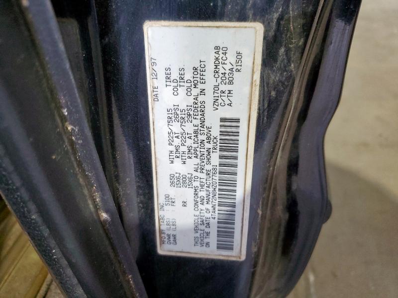 4TAWN72N8WZ077681 - 1998 TOYOTA TACOMA XTRACAB 黑色 照片 12