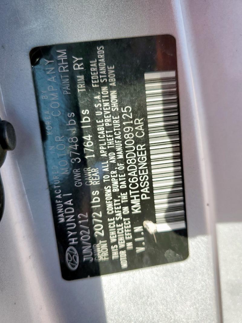 KMHTC6AD8DU089125 - 2013 HYUNDAI VELOSTER Gümüş foto 12