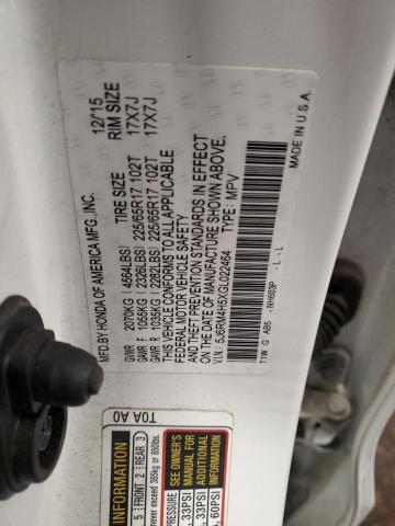 5J6RM4H5XGL022464 - 2016 HONDA CR-V EX Weiß Foto 13