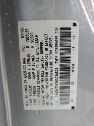 1HGCM72636A024549 - 2006 HONDA ACCORD EX 银色 照片 12