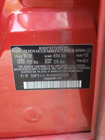 5NPEG4JA5MH065368 - 2021 HYUNDAI SONATA SE Rot Foto 12