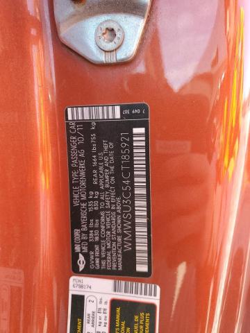 WMWSU3C54CT185921 - 2012 MINI COOPER ORANGE photo 13