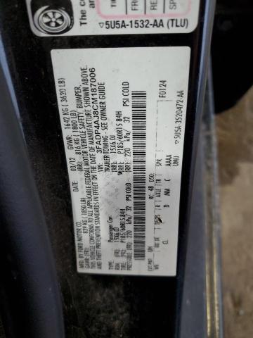 3FADP4AJ8CM187006 - 2012 FORD FIESTA S 黑色 照片 12