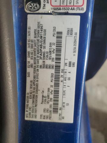 3FADP4BJ2JM114967 - 2018 FORD FIESTA SE Bleu photo 12