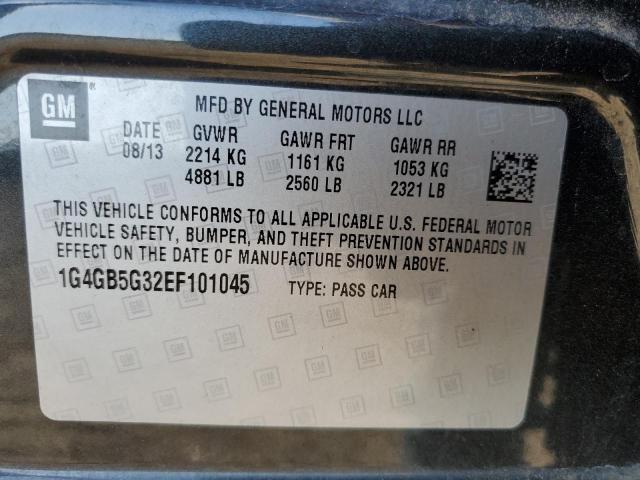 1G4GB5G32EF101045 - 2014 BUICK LACROSSE رمادي صورة 12