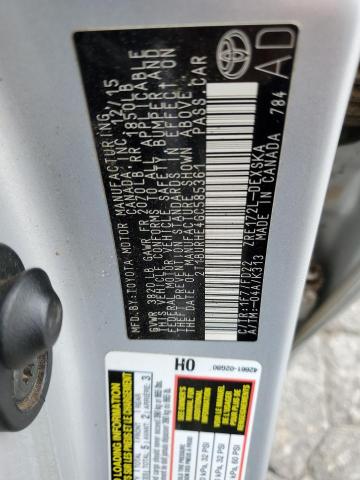 2T1BURHE4GC585361 - 2016 TOYOTA COROLLA L SILVER photo 12