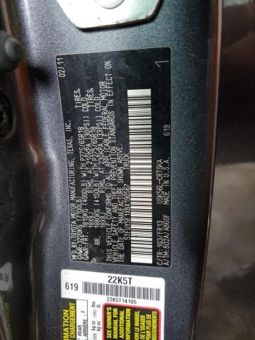 5TFUY5F1XBX190567 - 2011 TOYOTA TUNDRA DOUBLE CAB SR5 GRAY photo 12