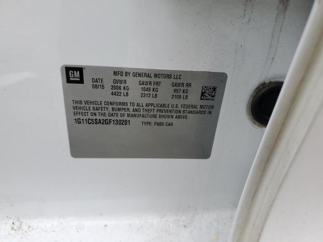 1G11C5SA2GF130201 - 2016 CHEVROLET MALIBU LIM LT 白色 照片 12