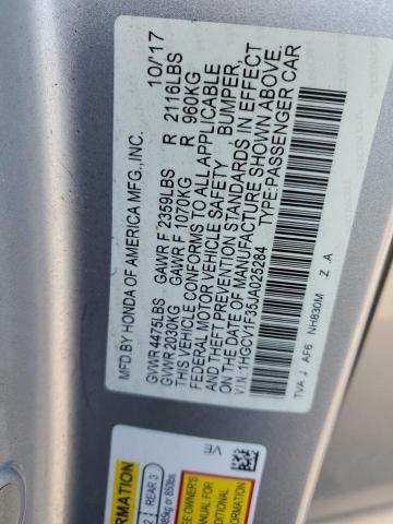 1HGCV1F35JA025284 - 2018 HONDA ACCORD SPORT Gümüş fotoğraf 12