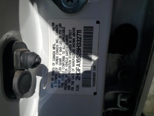 2HGFA16528H332711 - 2008 HONDA CIVIC LX WHITE photo 12