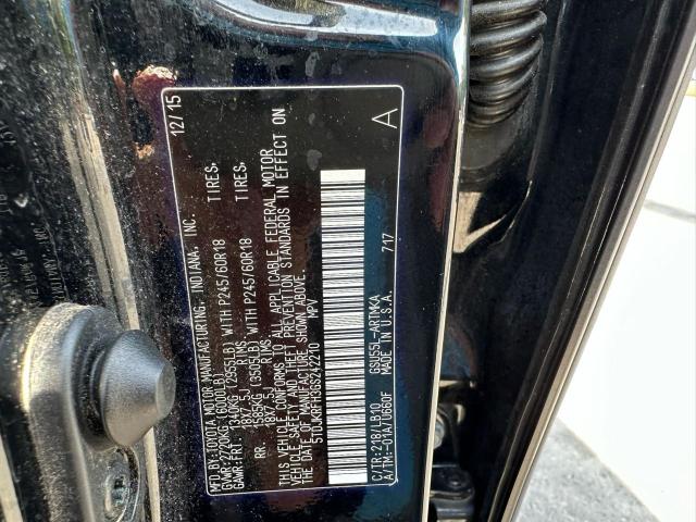 5TDJKRFH3GS242210 - 2016 TOYOTA HIGHLANDER XLE BLACK photo 10