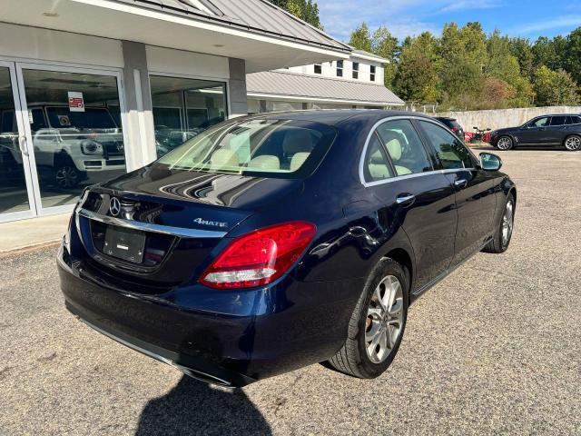 55SWF4KB3HU222509 - 2017 MERCEDES-BENZ C 300 4MATIC BLUE photo 4