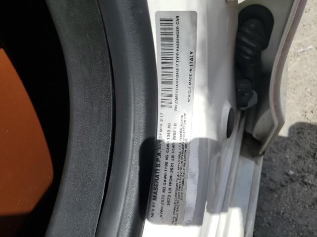 ZAM57RTA1H1244817 - 2017 MASERATI GHIBLI S Білий фото 13