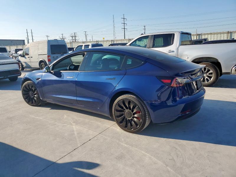 5YJ3E1EC6NF110082 - 2022 TESLA MODEL 3 BLUE photo 2