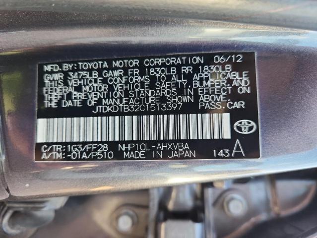 JTDKDTB32C1513397 - 2012 TOYOTA PRIUS C ვერცხლისფერი ფოტო 13