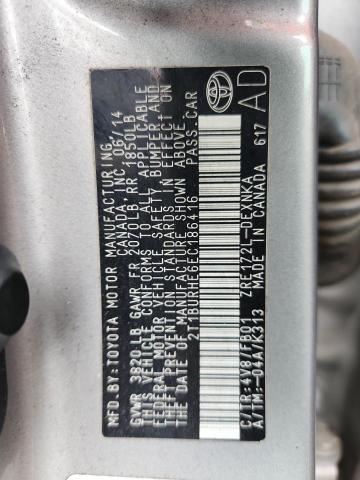 2T1BURHE6EC186416 - 2014 TOYOTA COROLLA L TAN photo 12