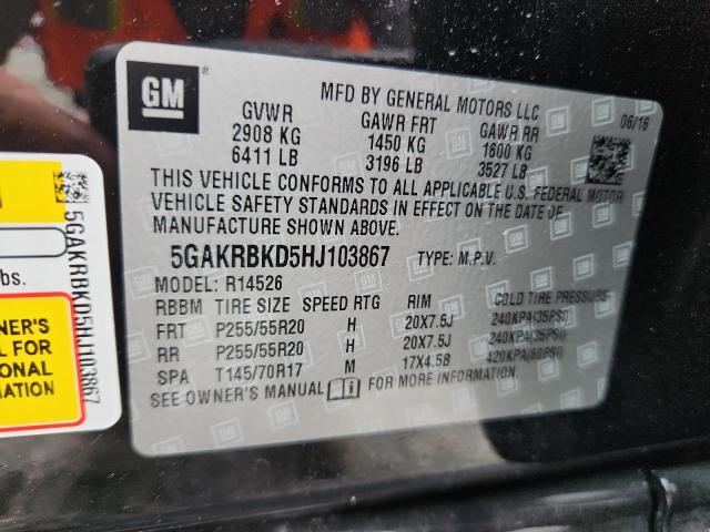 5GAKRBKD5HJ103867 - 2017 BUICK ENCLAVE Qara foto 13