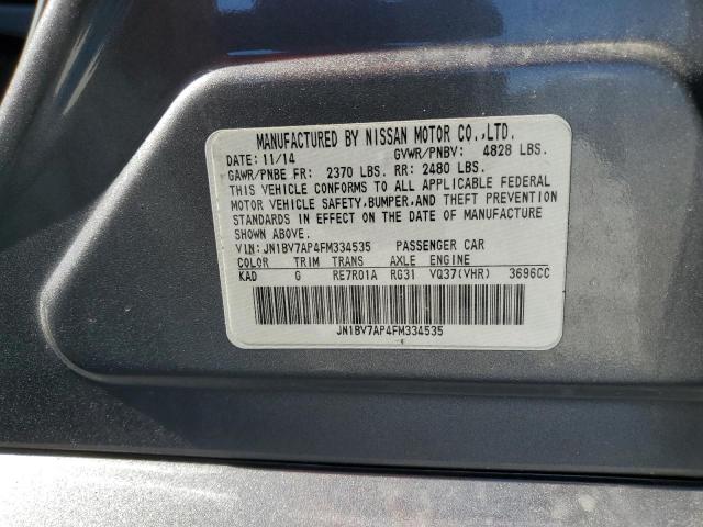 JN1BV7AP4FM334535 - 2015 INFINITI Q50 BASE GRAY photo 12