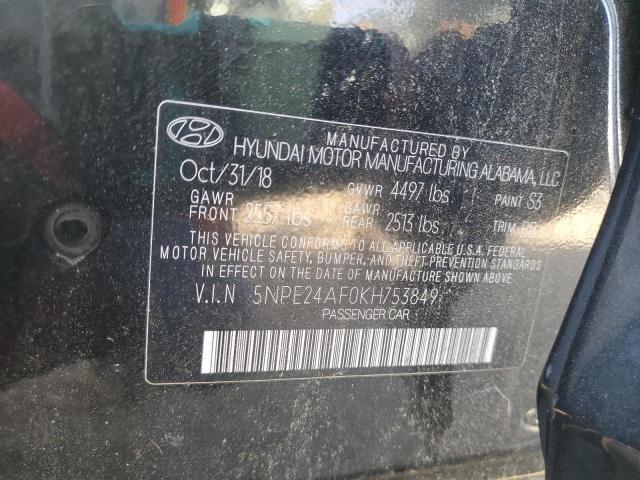 5NPE24AF0KH753849 - 2019 HYUNDAI SONATA SE 黑色 照片 12