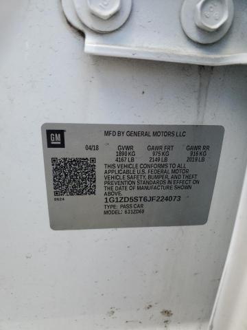 1G1ZD5ST6JF224073 - 2018 CHEVROLET MALIBU LT WHITE photo 12