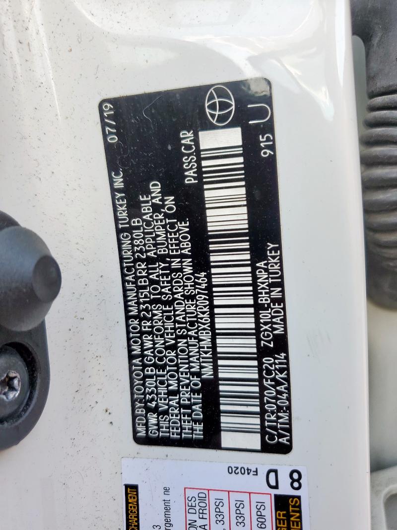 NMTKHMBX6KR097464 - 2019 TOYOTA C-HR XLE 白色 照片 14