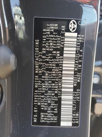 5YFS4MCE1PP143809 - 2023 TOYOTA COROLLA SE გრაფიტი ფოტო 12