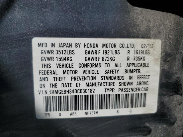 JHMGE8H34DC030182 - 2013 HONDA FIT ნაცრისფერი ფოტო 13