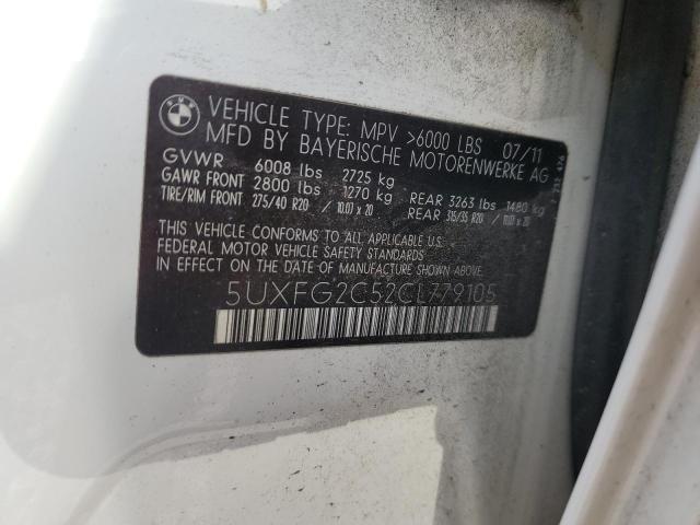 5UXFG2C52CL779105 - 2012 BMW X6 XDRIVE35I WHITE photo 14