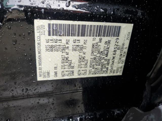 5N1AT3AA7MC685229 - 2021 NISSAN ROGUE S BLACK photo 13