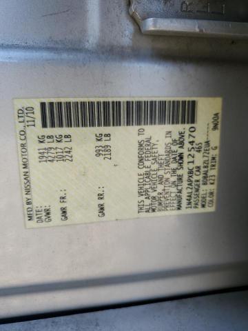 1N4AL2APXBC125470 - 2011 NISSAN ALTIMA BASE SILVER photo 12