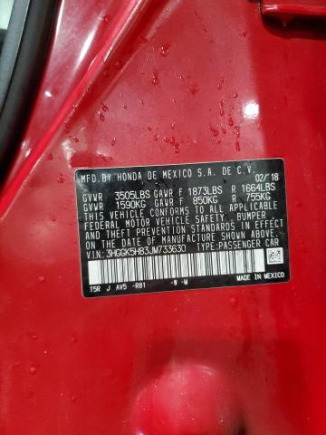 3HGGK5H83JM733630 - 2018 HONDA FIT EX Rot Foto 14