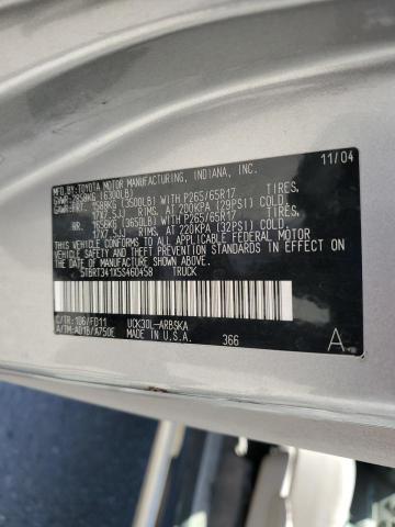 5TBRT341X5S460458 - 2005 TOYOTA TUNDRA ACCESS CAB SR5 GRAY photo 12