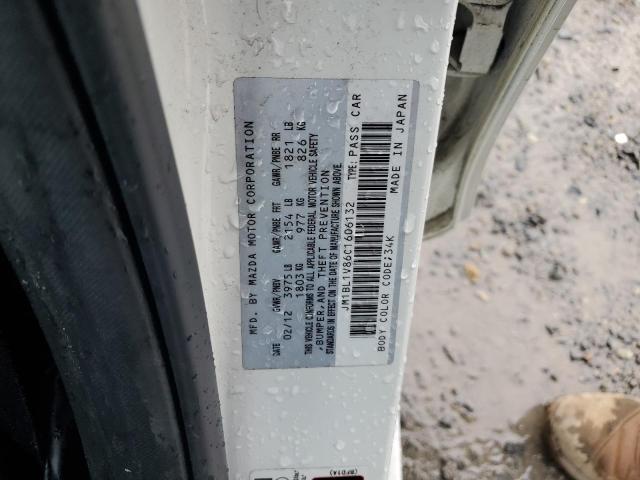 JM1BL1V86C1606132 - 2012 MAZDA 3 I WHITE photo 12