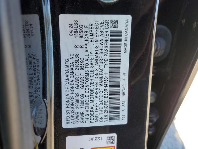 2HGFE1E50RH475311 - 2024 HONDA CIVIC SI შავი ფოტო 13