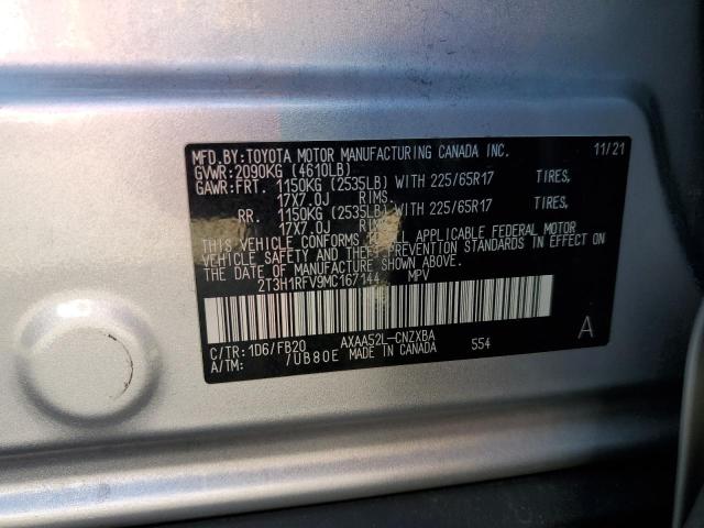 2T3H1RFV9MC167144 - 2021 TOYOTA RAV4 LE SILVER photo 13