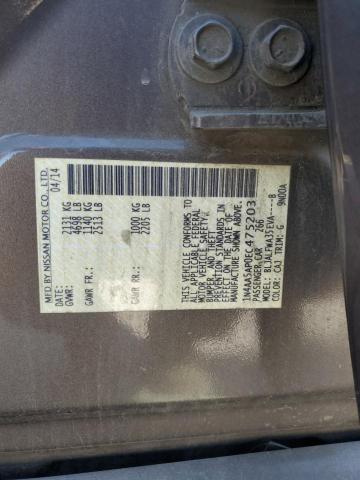 1N4AA5AP0EC475203 - 2014 NISSAN MAXIMA S 灰色 照片 12