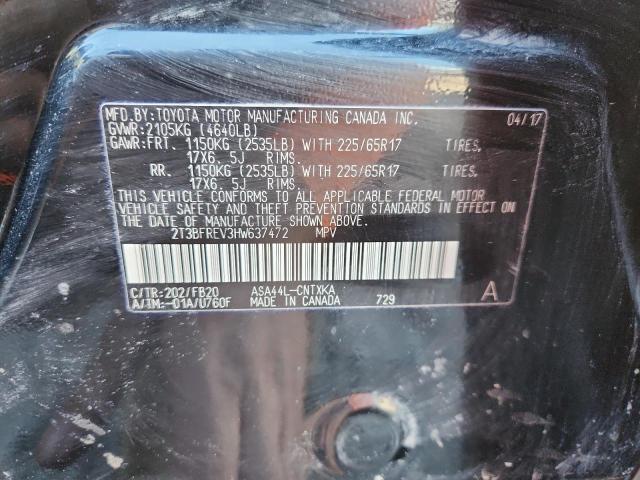 2T3BFREV3HW637472 - 2017 TOYOTA RAV4 LE Қара фото 13