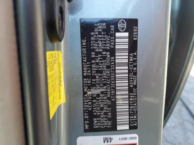 4T1BF3EKXBU732436 - 2011 TOYOTA CAMRY BASE Зелений фото 12