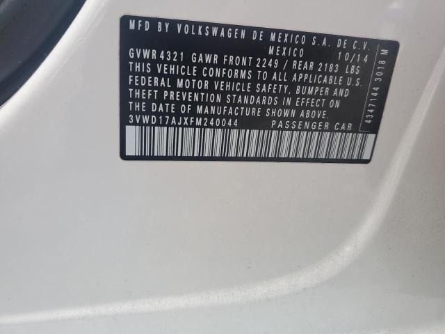 3VWD17AJXFM240044 - 2015 VOLKSWAGEN JETTA SE 白色 照片 12