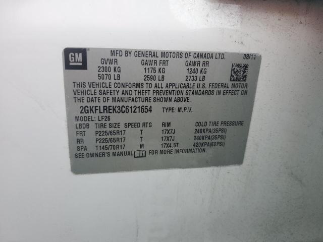2GKFLREK3C6121654 - 2012 GMC TERRAIN SLE WHITE photo 13