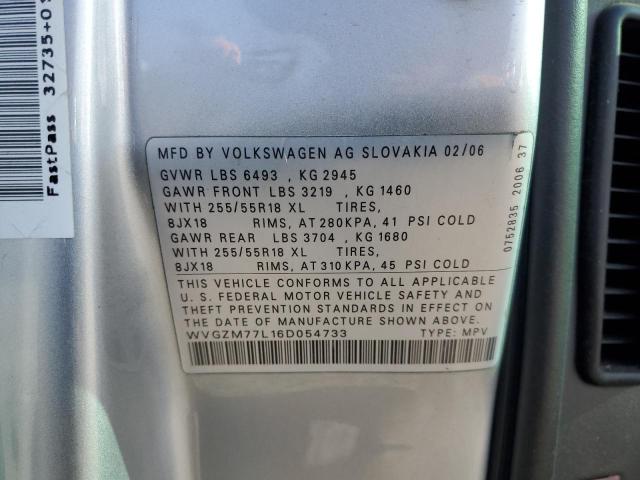 WVGZM77L16D054733 - 2006 VOLKSWAGEN TOUAREG 4.2 SILVER photo 13