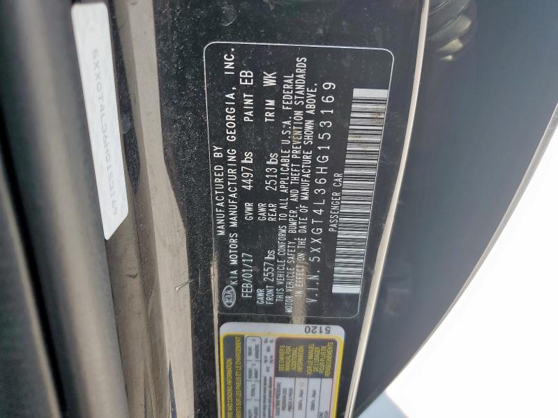 5XXGT4L36HG153169 - 2017 KIA OPTIMA LX Czarny zdjęcie 12