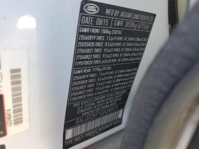 SALGS2KF1GA249474 - 2016 LAND ROVER RANGE ROVE HSE WHITE photo 13